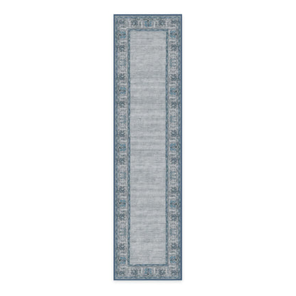 RUGGABLE Zinnia Runner Rug - Perfect Boho Washable Rug for Entryway Hallway Kitchen - Pet &amp; Child Friendly - Stain &amp; Water Resistant - Grey 2.5&