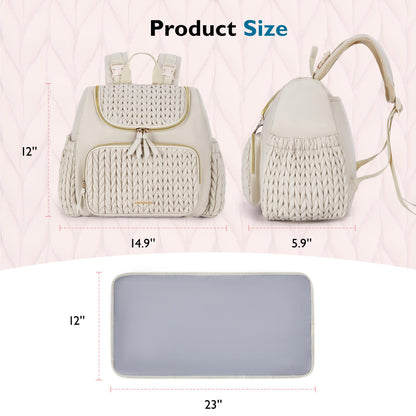 mommore Diaper Bag Small Diaper Backpack Stylish Baby Backpacks Travel Mini Maternity Bags with Insulated Pockets, Changing Pad, Stroller Straps