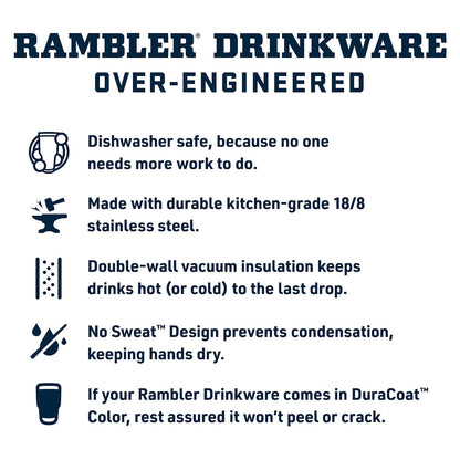 YETI Rambler Tumbler with Handle and Straw Lid, Vacuum Insulated Travel Mug, Stainless Steel