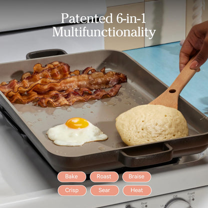 Our Place Bakeware Set | 5-Piece Nonstick, Toxin-Free, Ceramic, Stoneware Set with Oven Pan, Bakers, &amp; Oven Mat | Space-Saving Nesting Design | Oven-Safe | Bake, Roast, Griddle and more | Steam