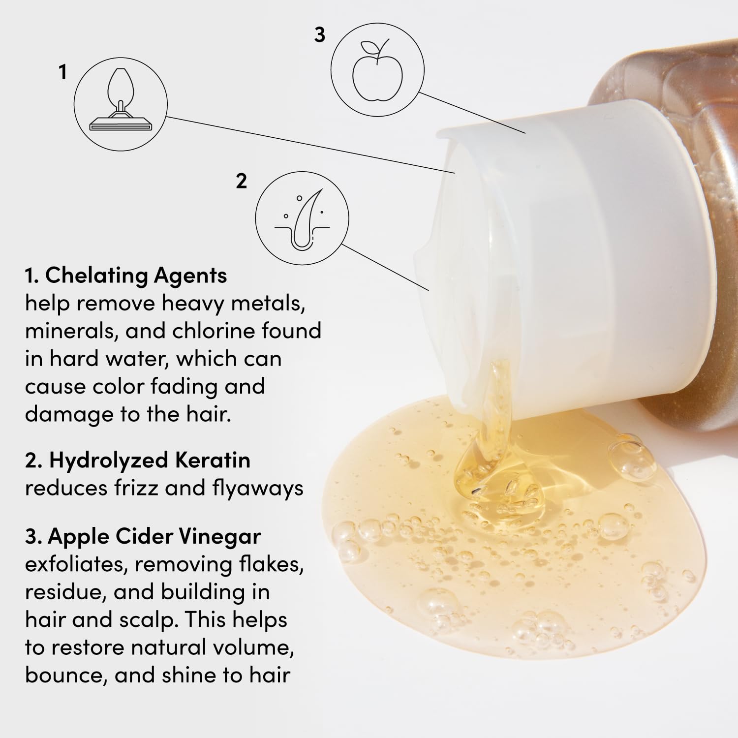 OUAI Detox Shampoo - Clarifying Shampoo for Build Up, Dirt, Oil, Product and Hard Water - Apple Cider Vinegar &amp; Keratin for Clean, Refreshed Hair - Sulfate-Free Hair Care (10 oz)