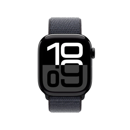 Apple Watch Series 10 [GPS 46mm] Smartwatch with Jet Black Aluminium Case with Black Sport Band. Fitness Tracker, ECG App, Always-On Retina Display, Water-Resistant