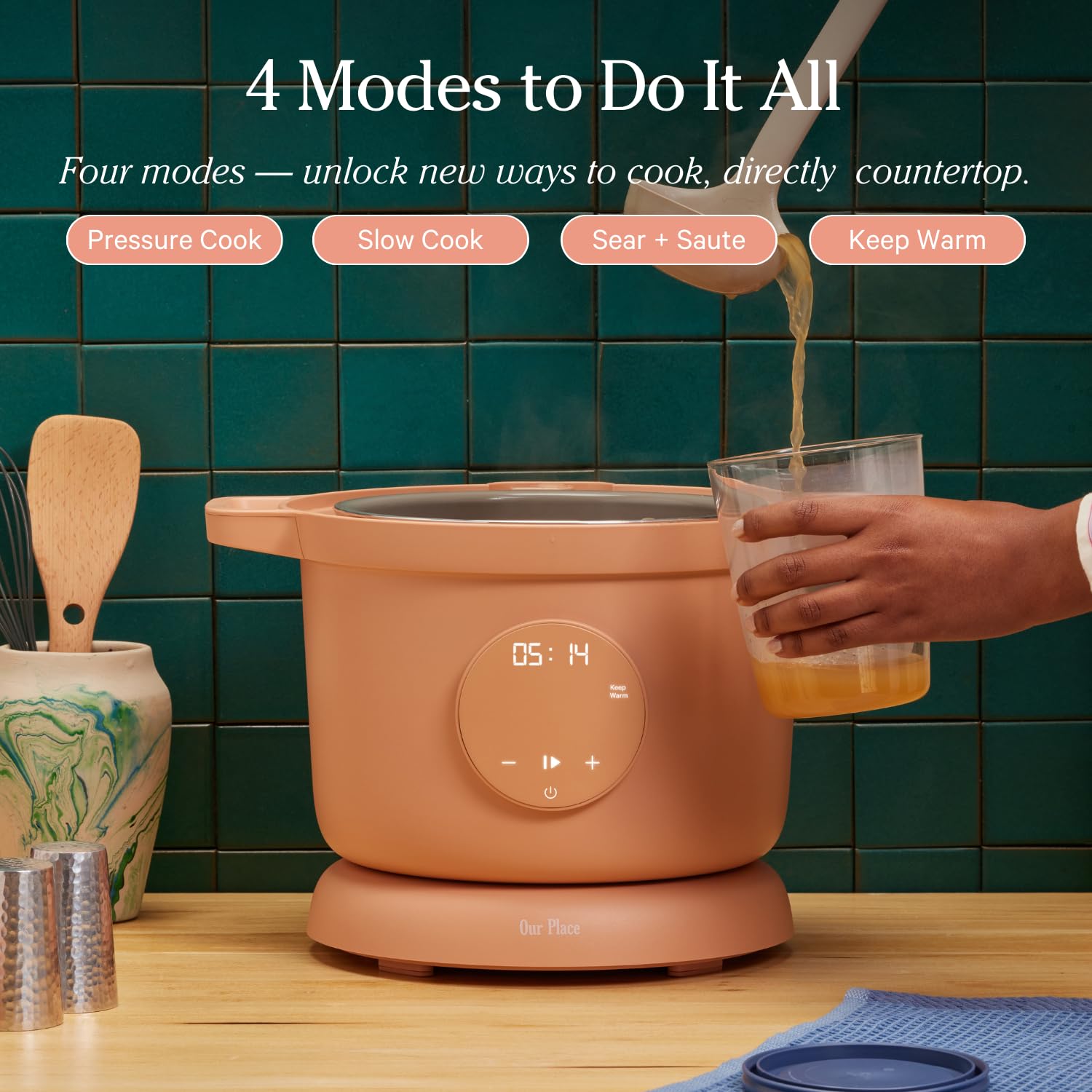 Our Place Dream Cooker | 6-quart Multicooker | 4 Versatile Modes | Pressure Cook, Slow Cook, Sear &amp; Saute, Keep Warm | Hands-Free Steam Release | Tailored Control Panel | Steam