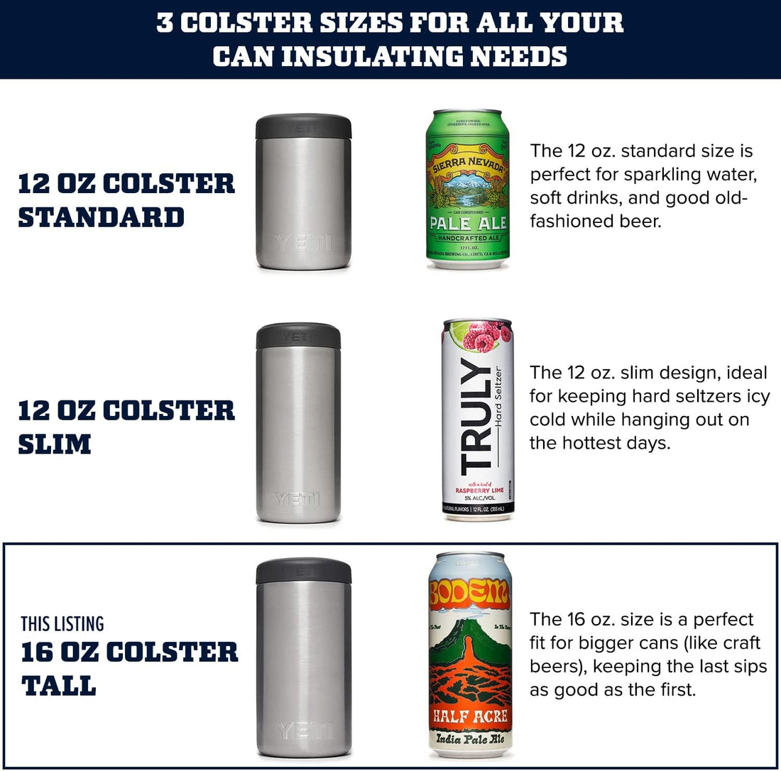 YETI Rambler 16 oz. Colster Tall Can Insulator for Tallboys &amp; 16 oz. Cans, Charcoal (NO CAN Insert)