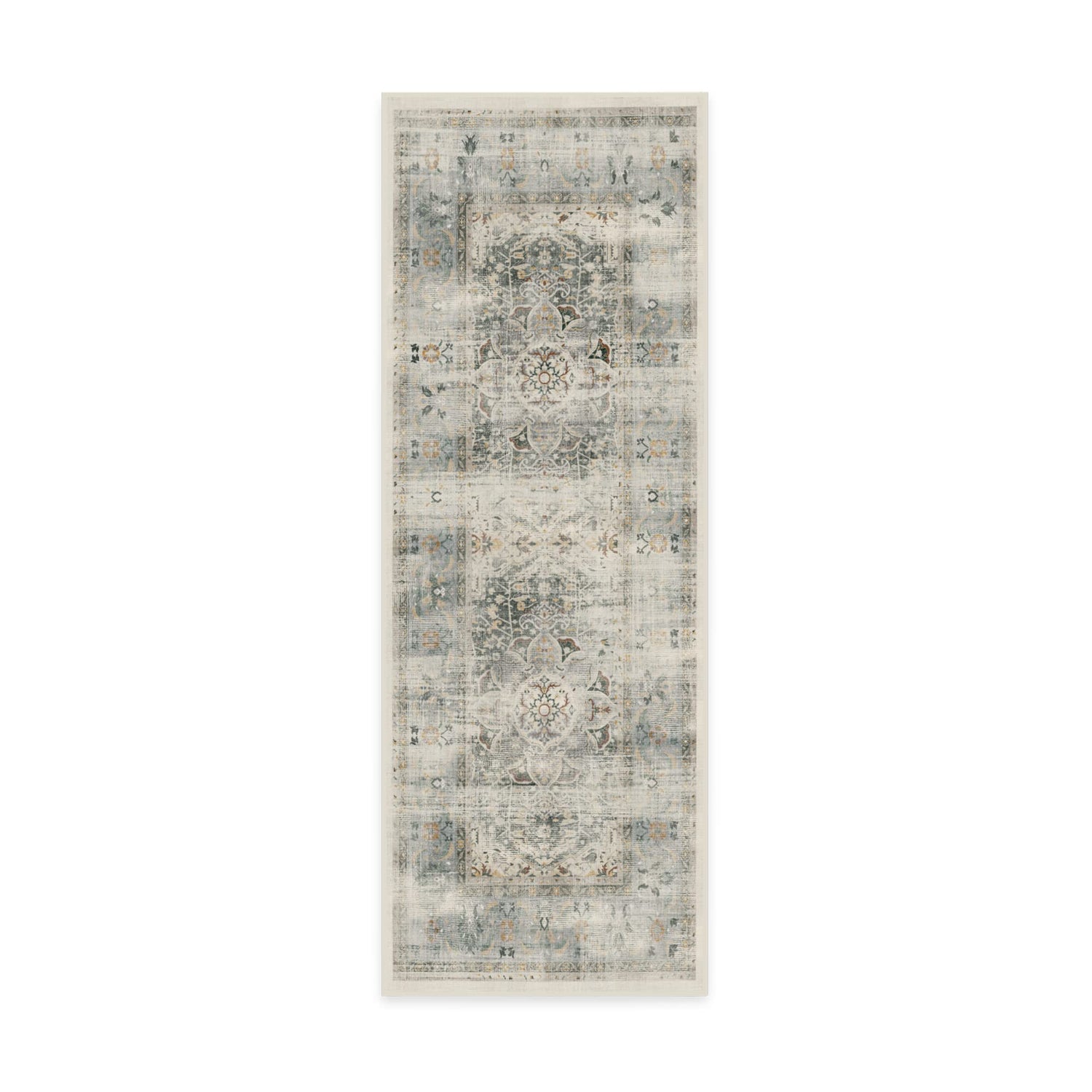 RUGGABLE – Sarrah Blue Quartz – Machine Washable Runner Rug – Pet &amp; Child Friendly – Stain &amp; Water Resistant – Non-Slip – 2.5&