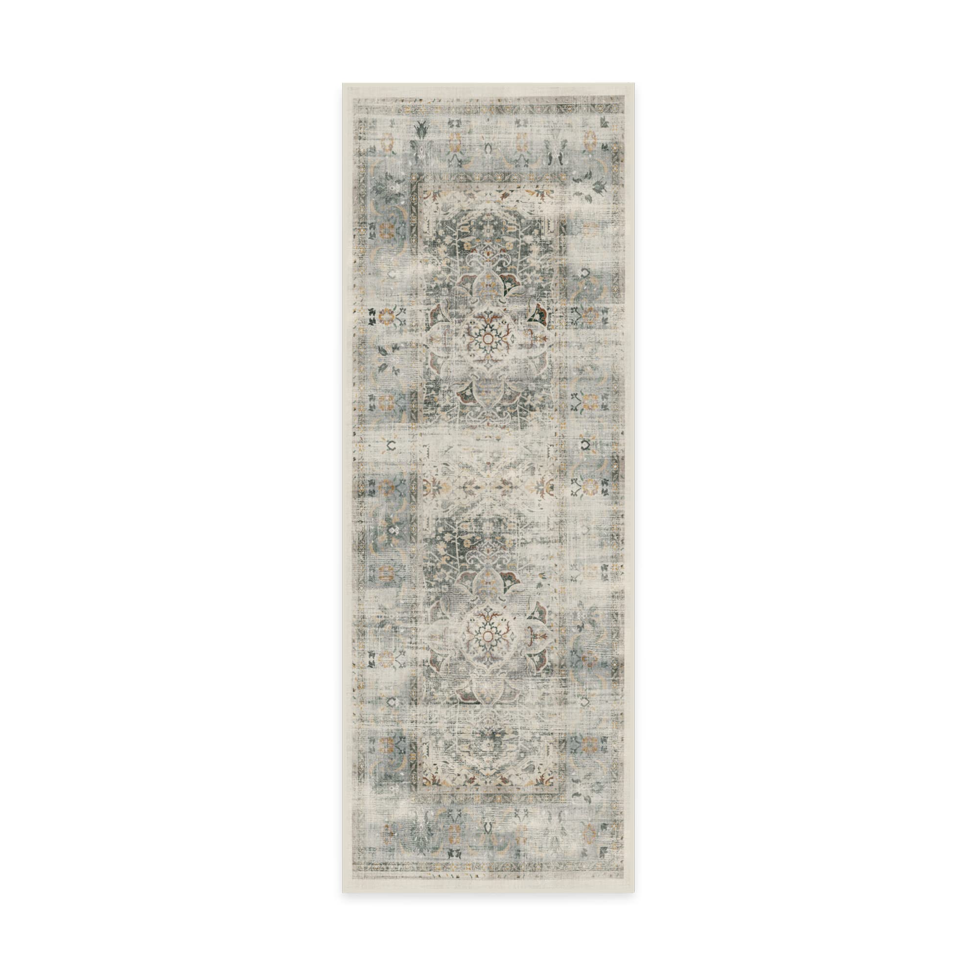 RUGGABLE – Sarrah Blue Quartz – Machine Washable Runner Rug – Pet &amp; Child Friendly – Stain &amp; Water Resistant – Non-Slip – 2.5&