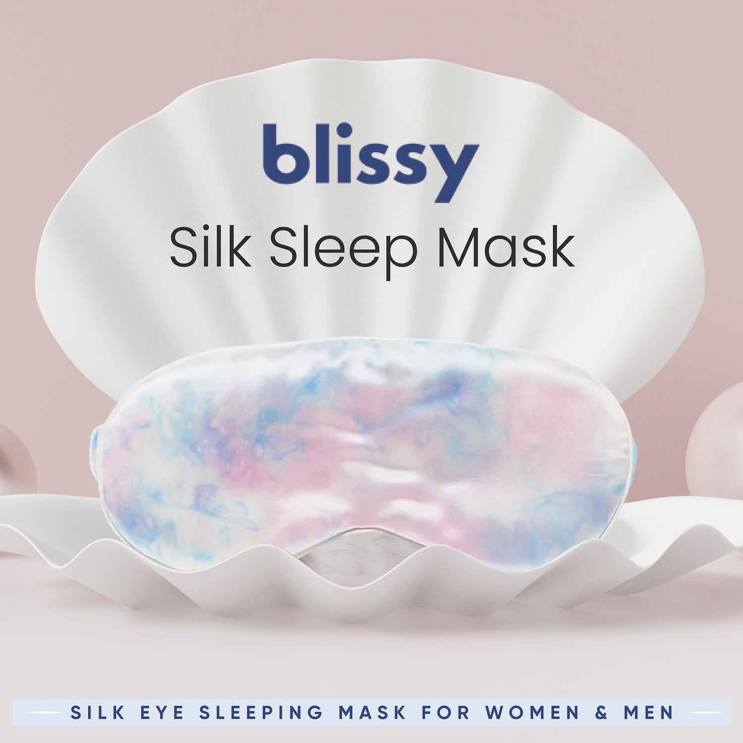 Blissy Silk Sleep Mask - Silk Eye Sleeping Mask for Women &amp; Men for Total Blackout - Silk Eye Mask - 100% Pure Mulberry Silk, 22 Momme 6a Fibers - Blindfold Silk Sleep Mask Side Sleeper Eye Cover