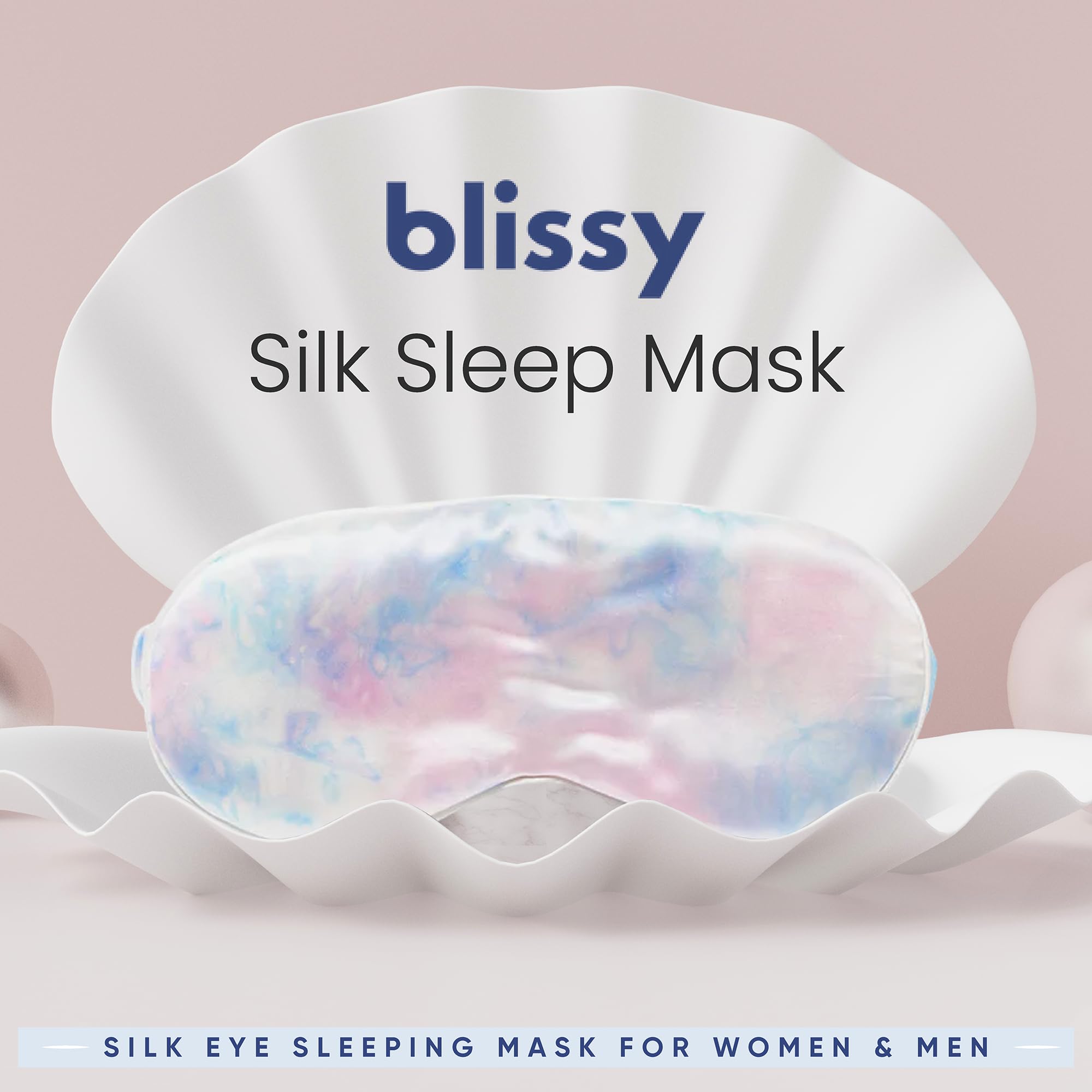 Blissy Silk Sleep Mask - Silk Eye Sleeping Mask for Women &amp; Men for Total Blackout - Silk Eye Mask - 100% Pure Mulberry Silk, 22 Momme 6a Fibers - Blindfold Silk Sleep Mask Side Sleeper Eye Cover