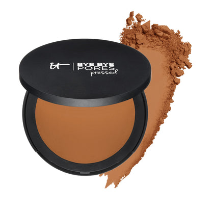 IT Cosmetics Bye Bye Pores Pressed Finishing Powder - Universal Shades - Contains Anti-Aging Peptides, Hydrolyzed Collagen &amp; Antioxidants - 0.31 oz