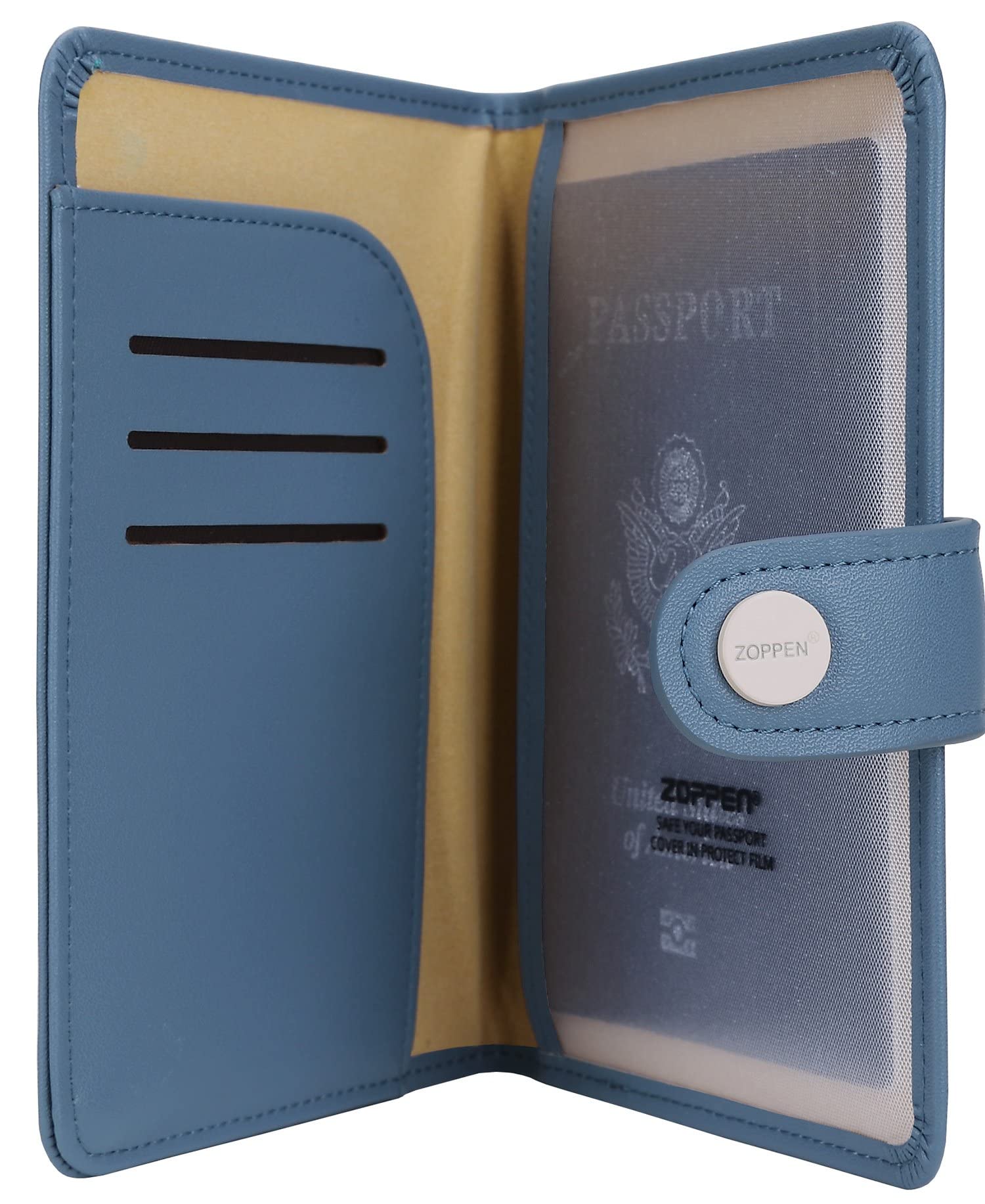 Zoppen RFID Blocking Travel Passport Holder Cadanian Passport Cover Slim Id Card Case (
