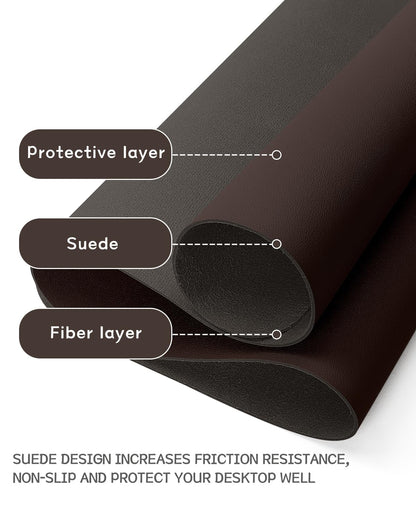 Non-Slip Desk Pad,Mouse Pad,Waterproof PVC Leather Desk Table Protector,Ultra Thin Large Desk Blotter, Easy Clean Laptop Desk Writing Mat for Office Work/Home/Decor(Pink, 23.6&quot; x 13.7&quot;)