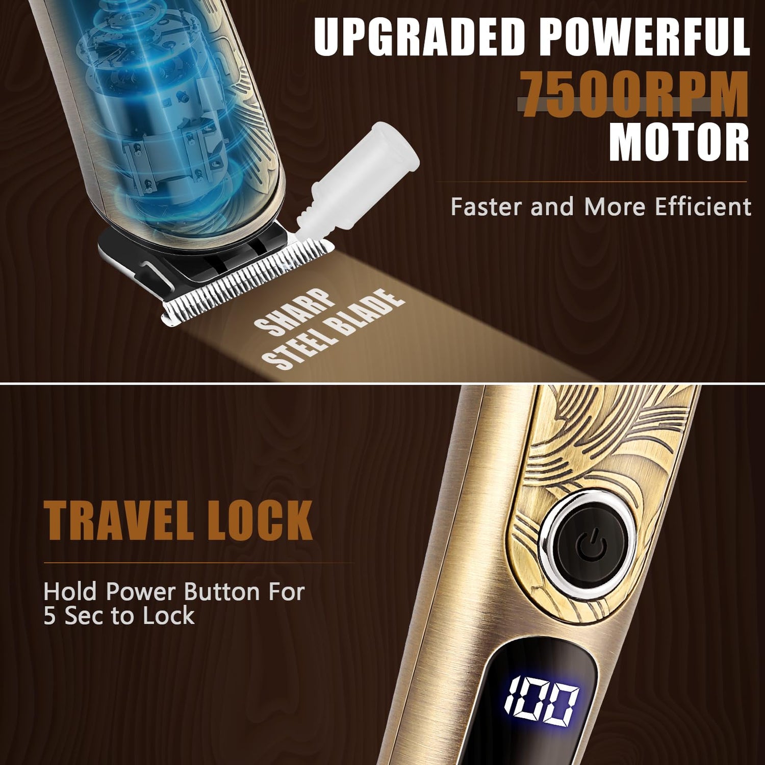 Ufree Beard Trimmer for Men, Waterproof Electric Razor for Nose, Body, Face and Mustache, Cordless Hair Clippers Shavers for Men Grooming Kit, Gifts for Men Husband Father