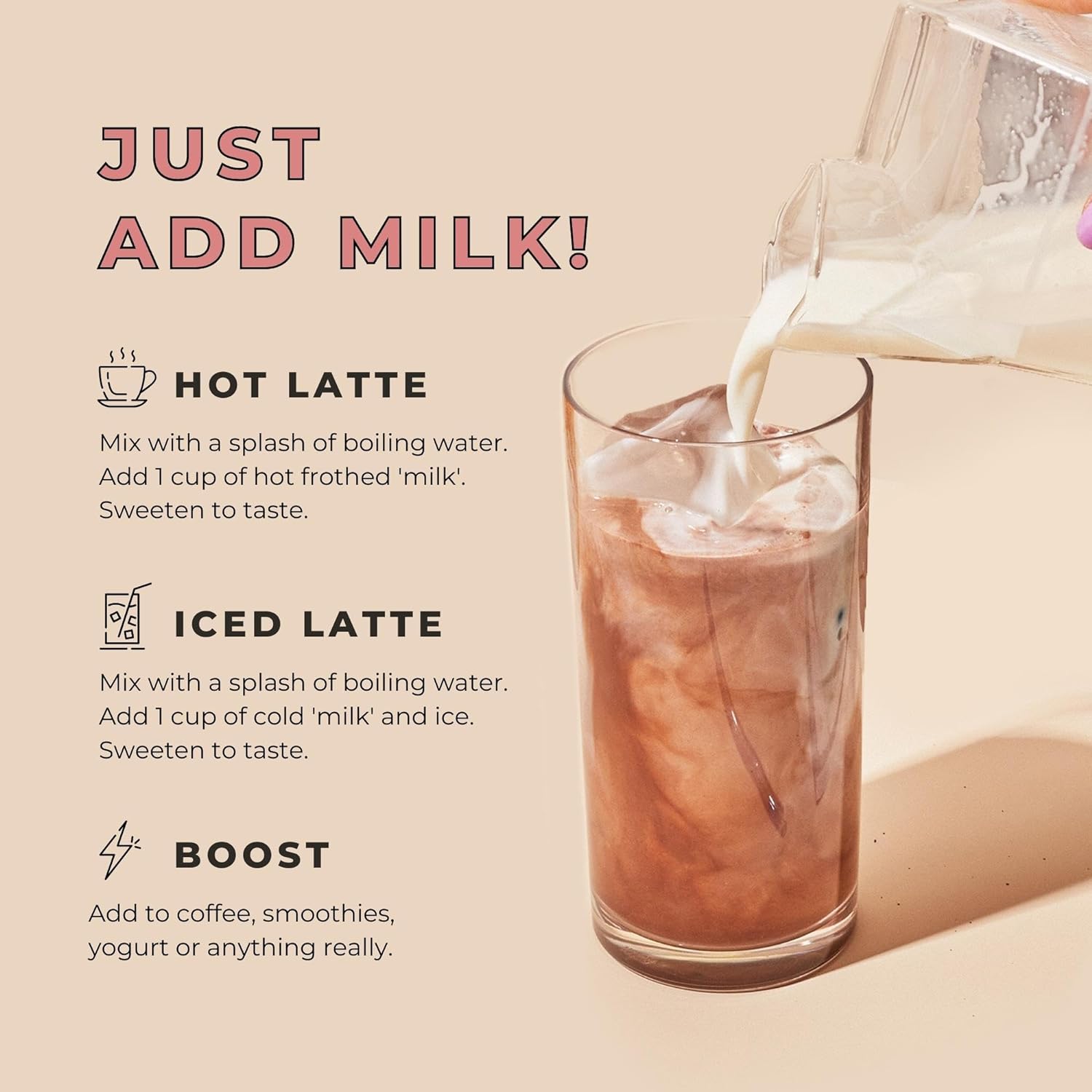 Blume Latte Variety Pack | Blue Lavender Tea to Calm, Reishi Hot Cacao to Soothe, Matcha Green Tea for Energy, Salted Caramel to Savor - Organic, Vegan, Keto-Friendly, Hot/Cold Beverages - 32 Servings