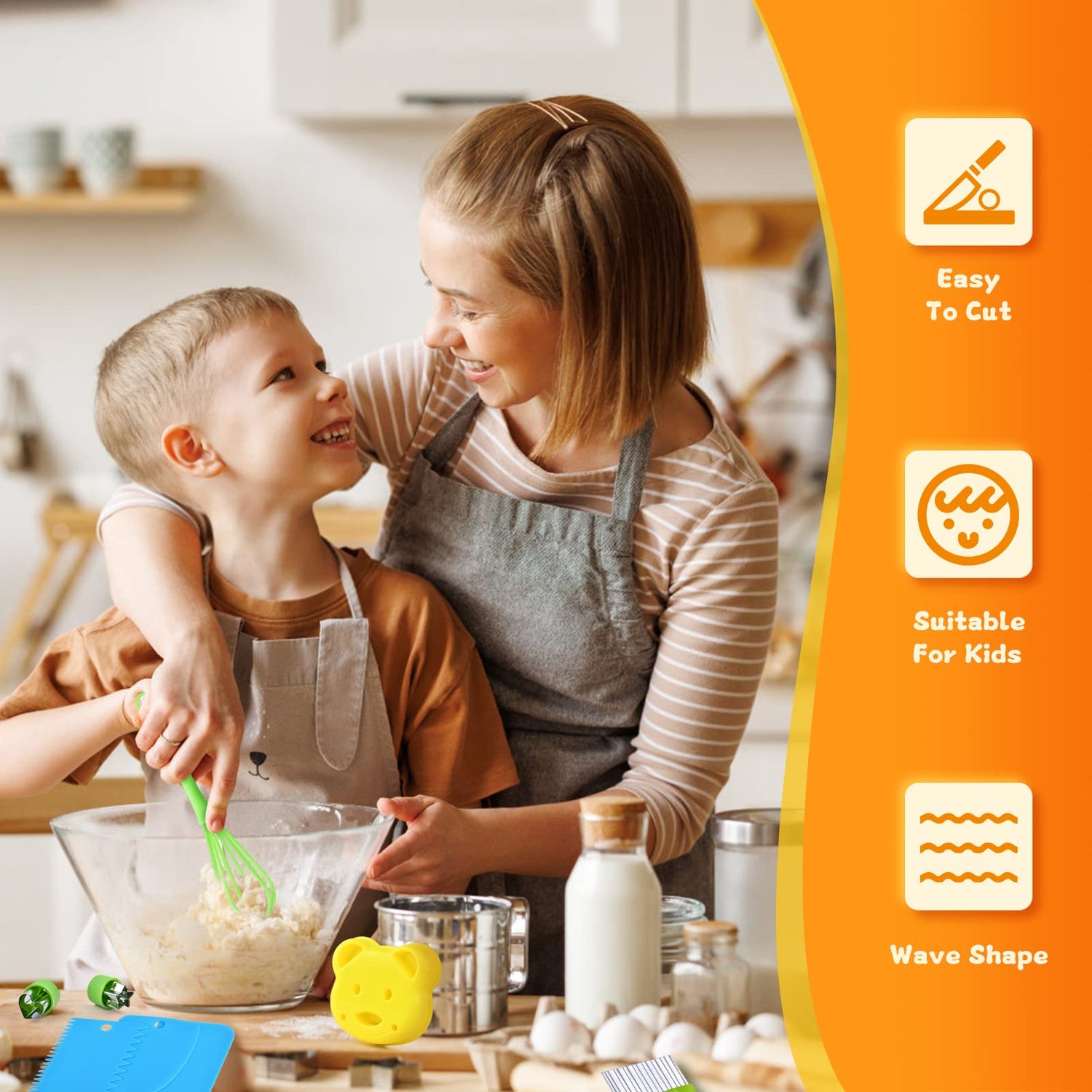 Montessori Kitchen Tools for Toddlers-Kids Cooking Sets Real-Toddler Safe Knives Set (13pcs)