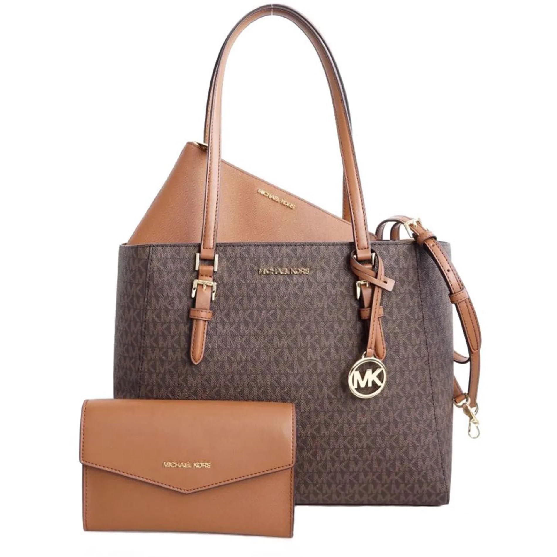 Michael Kors Charlotte Large 3-in-1 Tote Crossbody Handbag Leather