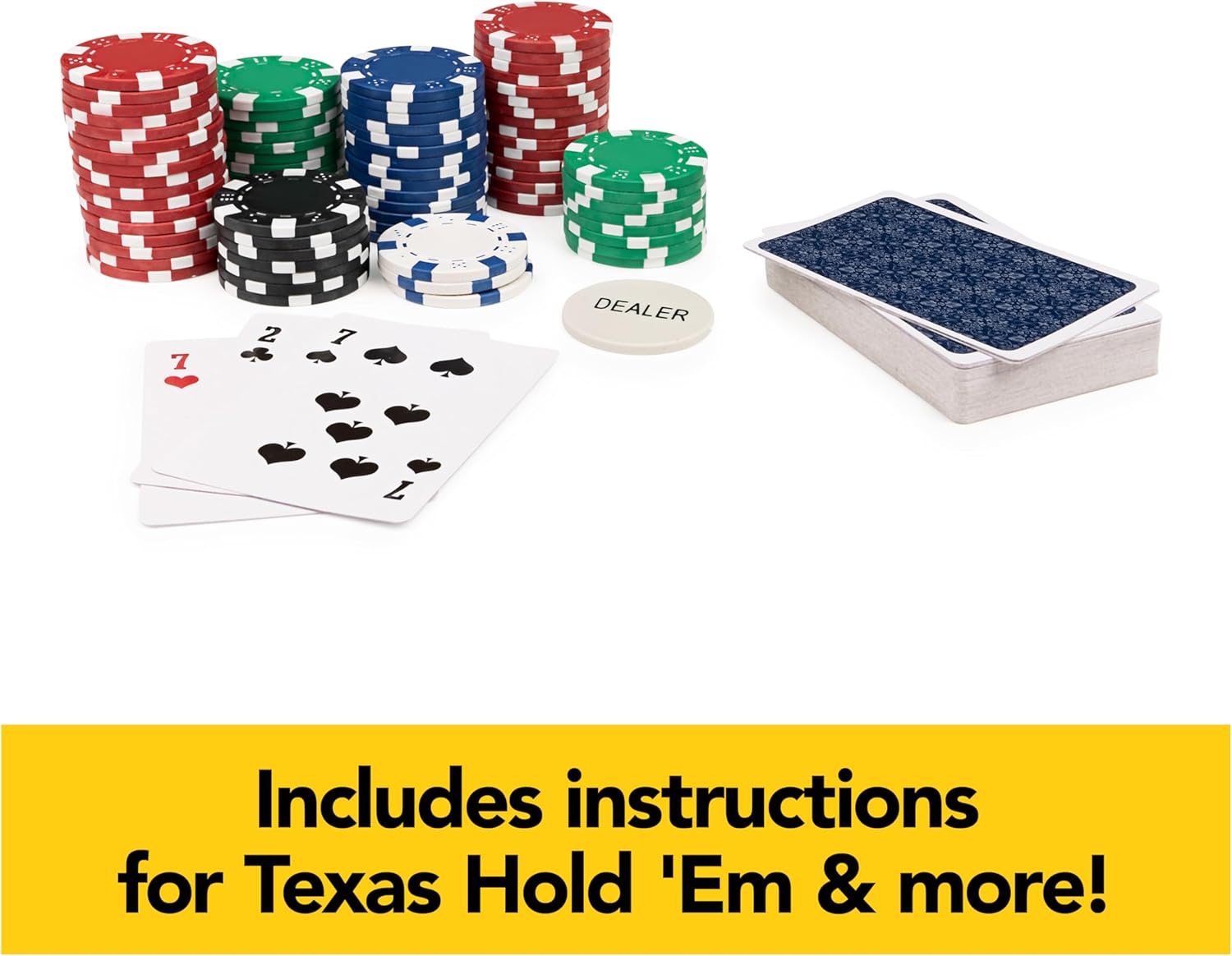 Cardinal Classics, 300-Piece Poker Set with Aluminum Carrying Case &amp; Professional Weight Chips Plus 5 Poker Dice, Casino Game for Adults and Kids Ages 8 and up