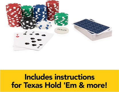 Cardinal Classics, 300-Piece Poker Set with Aluminum Carrying Case &amp; Professional Weight Chips Plus 5 Poker Dice, Casino Game for Adults and Kids Ages 8 and up