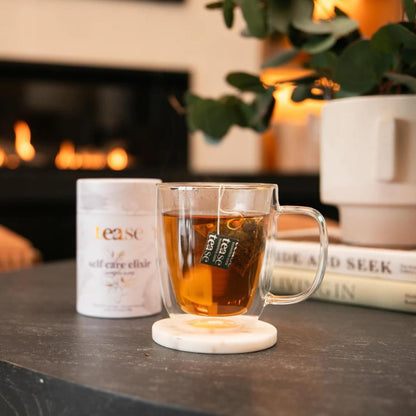 Tease Tea Organic Tea Tube Gift Set | 15 Piece Botanical Pyramid Tea Bag Infuser Sachets Loose Leaf Support Citrusy Blend with Rooibos, Peppermint, Valerian Root Caffeine Free 37g (Golden Slumbers)