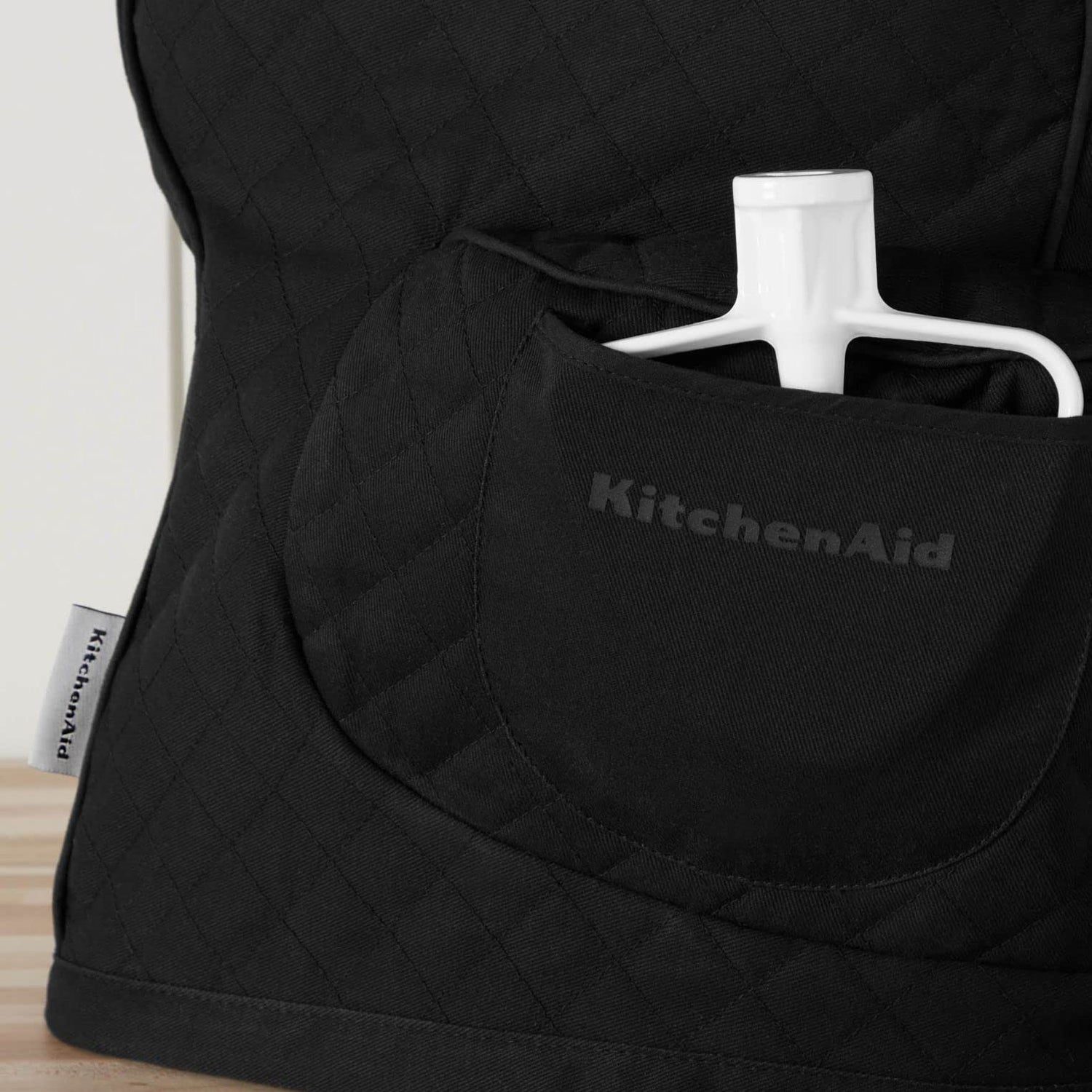 KITCHENAID Fitted Tilt-Head Solid Stand Mixer Cover with Storage Pocket, Quilted 100% Cotton, Milkshake, 14.4&quot;x18&quot;x10&quot;