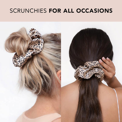 Kitsch 5 Count Velvet Hair Scrunchies for Women - Hair Ties for Thick Hair, Girls, Women, Cute Scrunchies, Soft Hair Accessories, Blush/Mauve