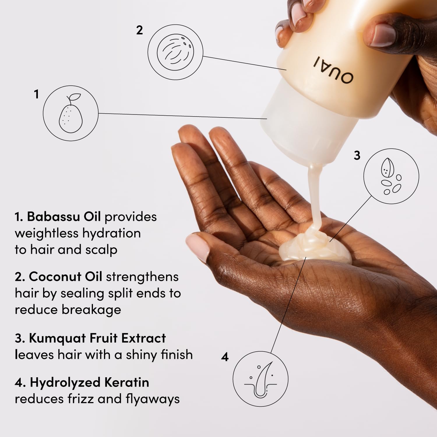 OUAI Fine Shampoo - Volumizing Shampoo with Strengthening Keratin, Biotin &amp; Chia Seed Oil for Fine Hair - Delivers Clean, Weightless Body - Paraben, Phthalate &amp; Sulfate Free Hair Care - 10 fl oz
