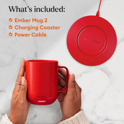 Ember Temperature Control Smart Mug 2, 14 Oz, App-Controlled Heated Coffee Mug with 80 Min Battery Life and Improved Design, White