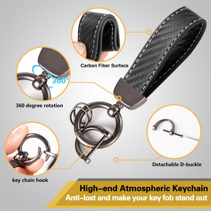 Cadillac Key Fob Cover with Metal Braided Rope Keychain, Upgraded Soft Key Case for 2015-2019 Escalade CTS SRX XT5 ATS STS CT6 (5 Button) (Gold Edge)