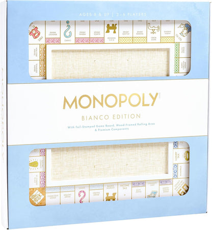 WS Game Company Monopoly Bianco Edition with Foil-Stamped Wood Game Board and Premium Components