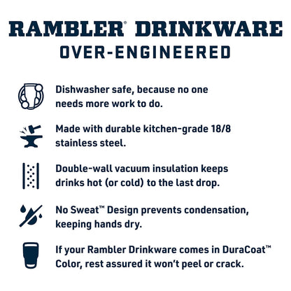 YETI Rambler Tumbler with Handle and Straw Lid, Vacuum Insulated Travel Mug, Stainless Steel