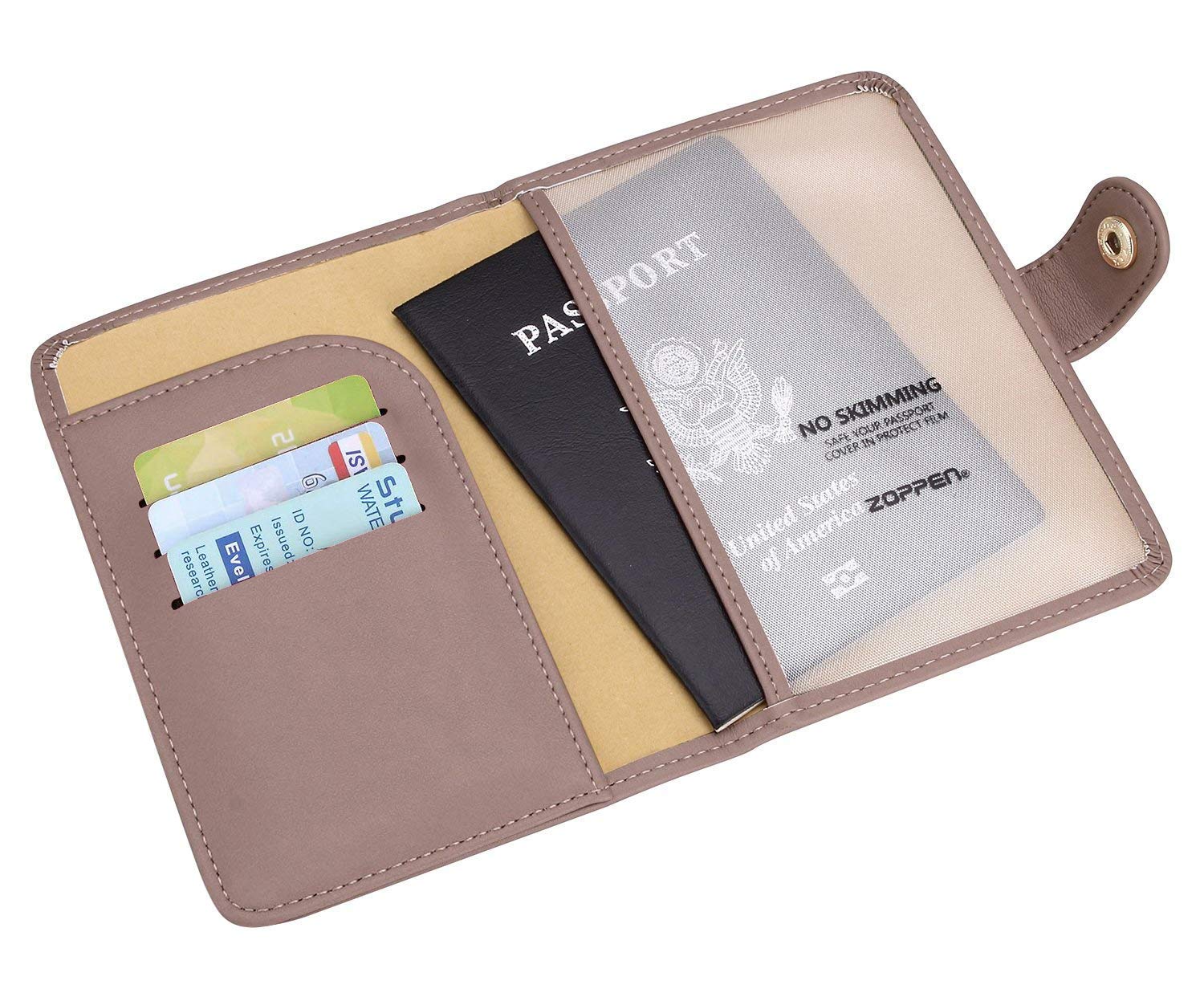 Zoppen RFID Blocking Travel Passport Holder Cadanian Passport Cover Slim Id Card Case (
