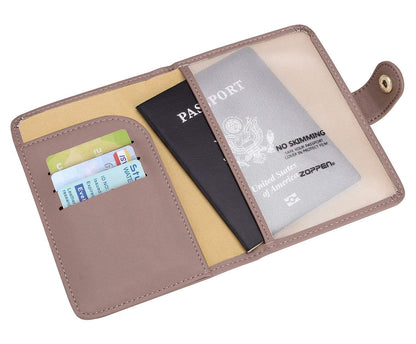 Zoppen RFID Blocking Travel Passport Holder Cadanian Passport Cover Slim Id Card Case (