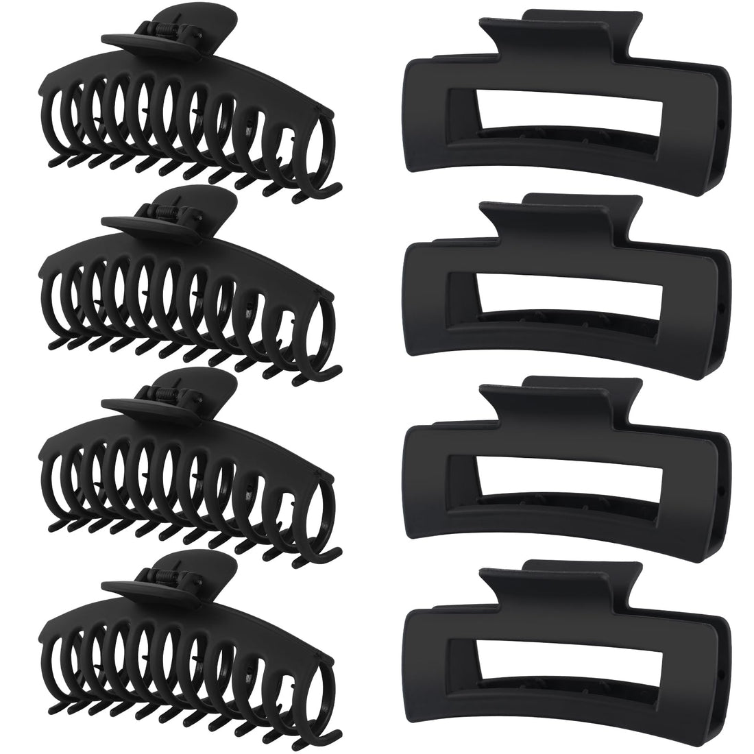 LuSeren Hair Clips for Women 4.3 Inch Large Hair Claw Clips for Women Thin Thick Curly Hair, Big Matte Banana Clips,Strong Hold jaw clips,Neutral Colors