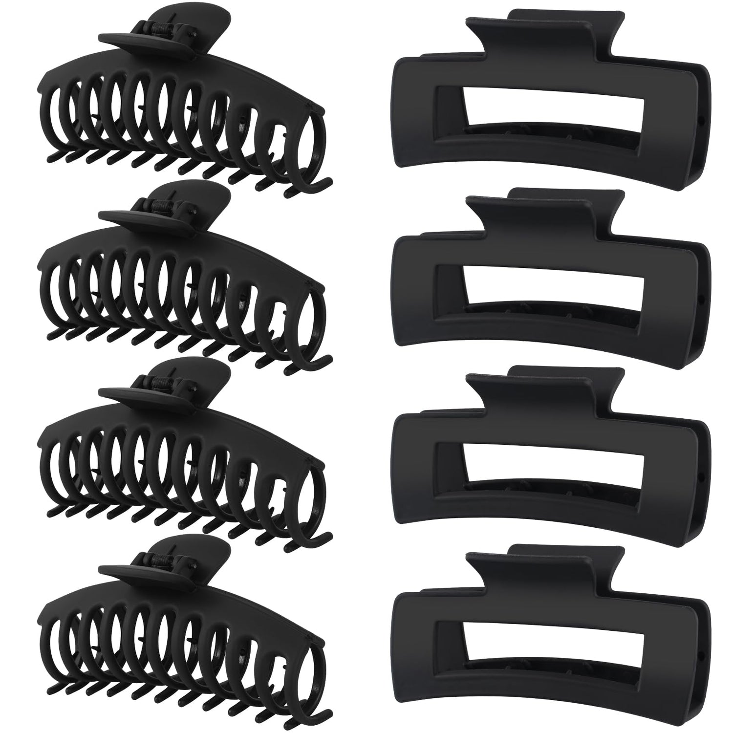 LuSeren Hair Clips for Women 4.3 Inch Large Hair Claw Clips for Women Thin Thick Curly Hair, Big Matte Banana Clips,Strong Hold jaw clips,Neutral Colors