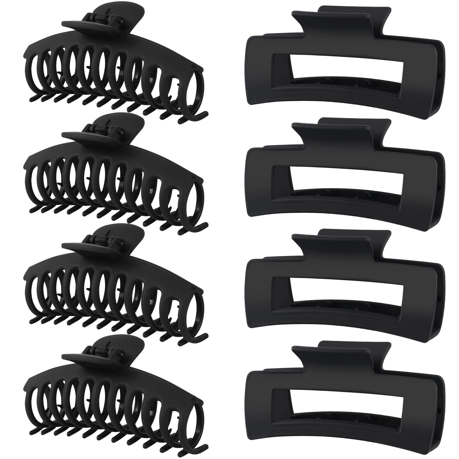LuSeren Hair Clips for Women 4.3 Inch Large Hair Claw Clips for Women Thin Thick Curly Hair, Big Matte Banana Clips,Strong Hold jaw clips,Neutral Colors