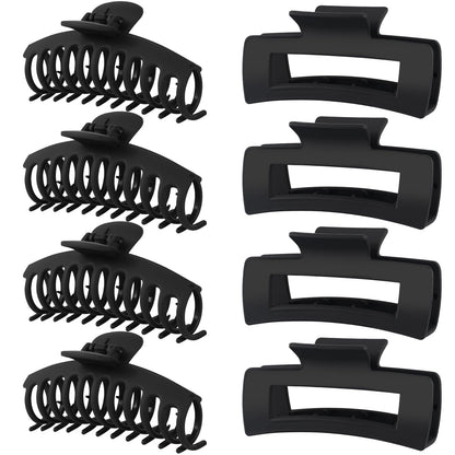 LuSeren Hair Clips for Women 4.3 Inch Large Hair Claw Clips for Women Thin Thick Curly Hair, Big Matte Banana Clips,Strong Hold jaw clips,Neutral Colors