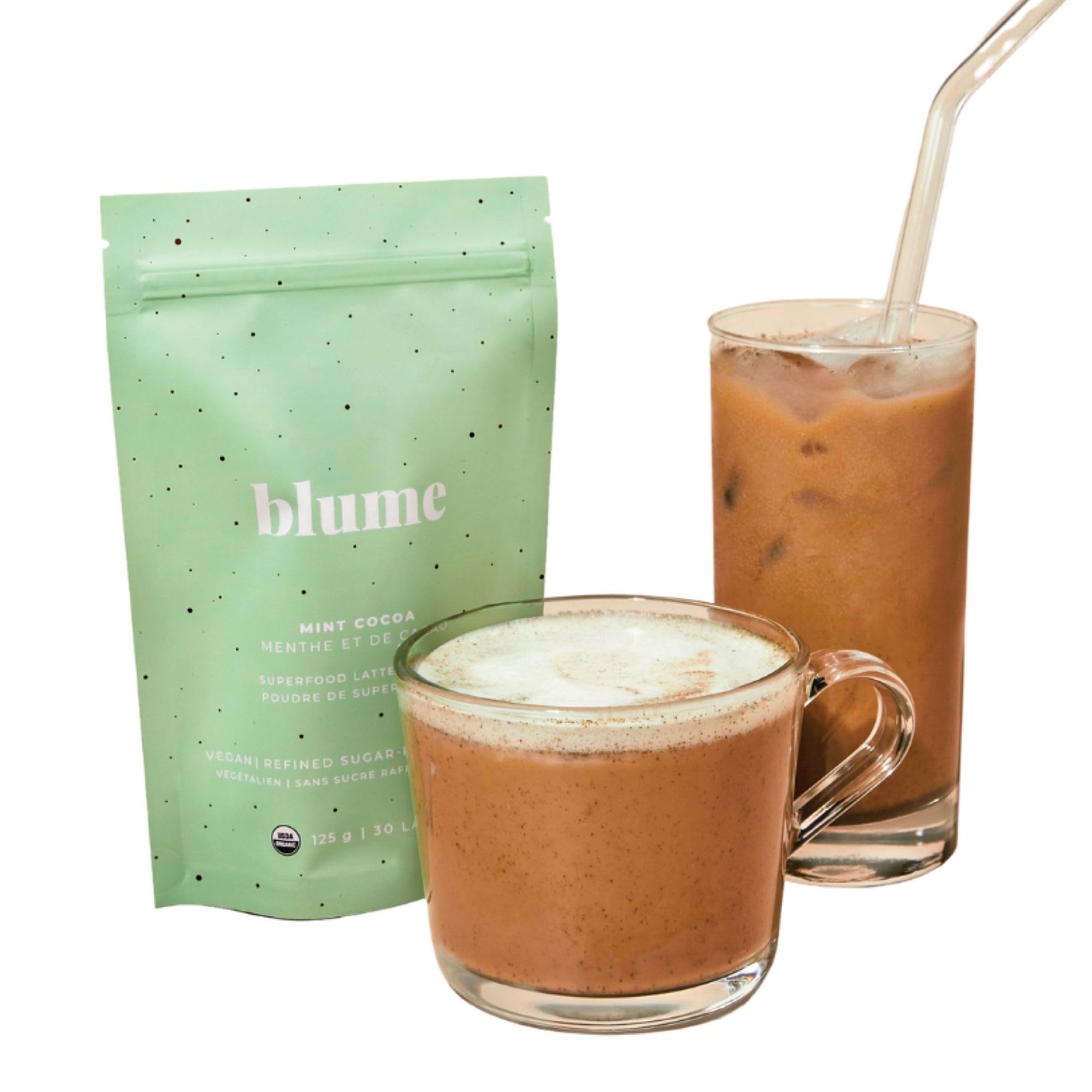 Blume Rose London Fog Latte with Zero Sugar or Caffeine - Certified Organic, Vegan and Gluten-Free - Tart Cherry &amp; Rosehips blend rich Antioxidant &amp; Vitamin to Ease Bloating and Boost Your Natural Glow - 30 Servings