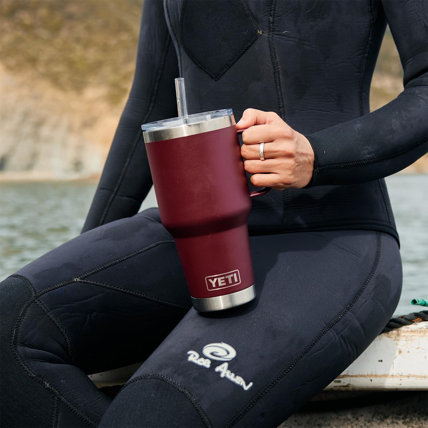 YETI Rambler Tumbler with Handle and Straw Lid, Vacuum Insulated Travel Mug, Stainless Steel