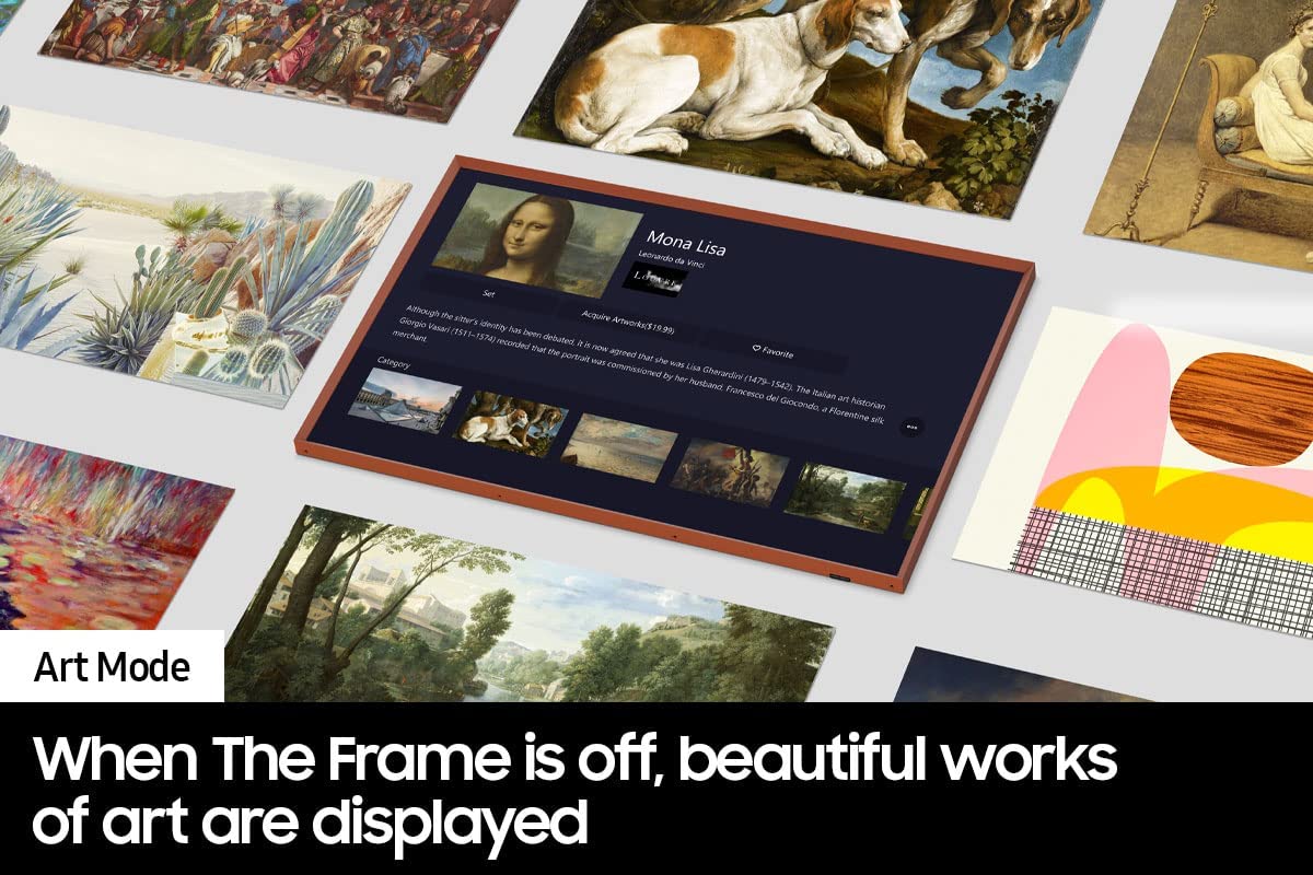SAMSUNG 50-Inch Class QLED 4K The Frame LS03B Series, Quantum HDR, Art Mode, Anti-Reflection Matte Display, Slim Fit Wall Mount Included, Smart TV w/ Alexa Built-In (QN50LS03BAFXZA)