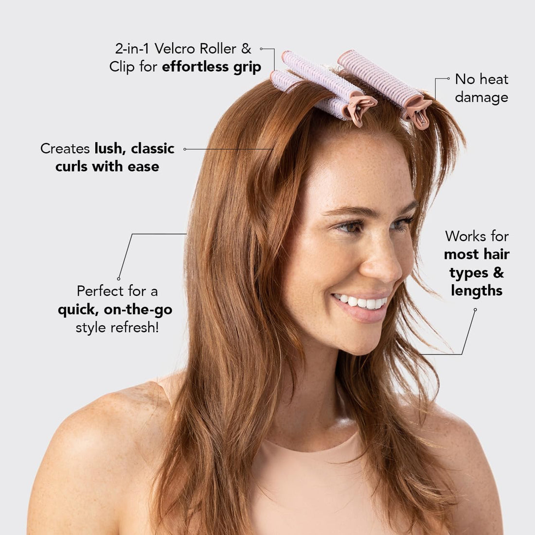 Kitsch Instant Volumizing Hair Clips for Women - Roller Clips for Volume, Curls &amp; Root Lift on All Hair Types | Easy to Use | 2 Pcs