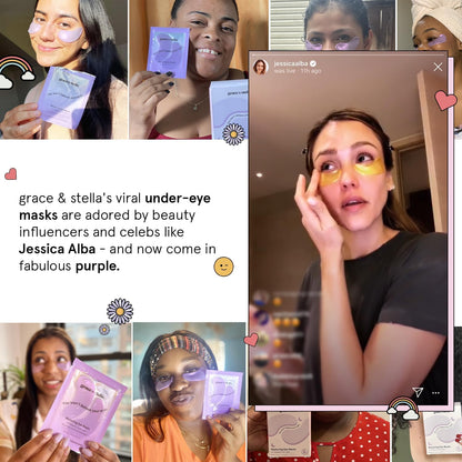 grace &amp; stella Under Eye Masks for Dark Circles (Purple, 24 Pairs) - Gel Eye Mask with Retinol - Restoring Under Eye Patches for Puffy Eyes and Dark Circles - Vegan Cruelty-Free