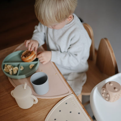 mushie Flatware Fork and Spoon Set for Kids | Made in Denmark (Sage)
