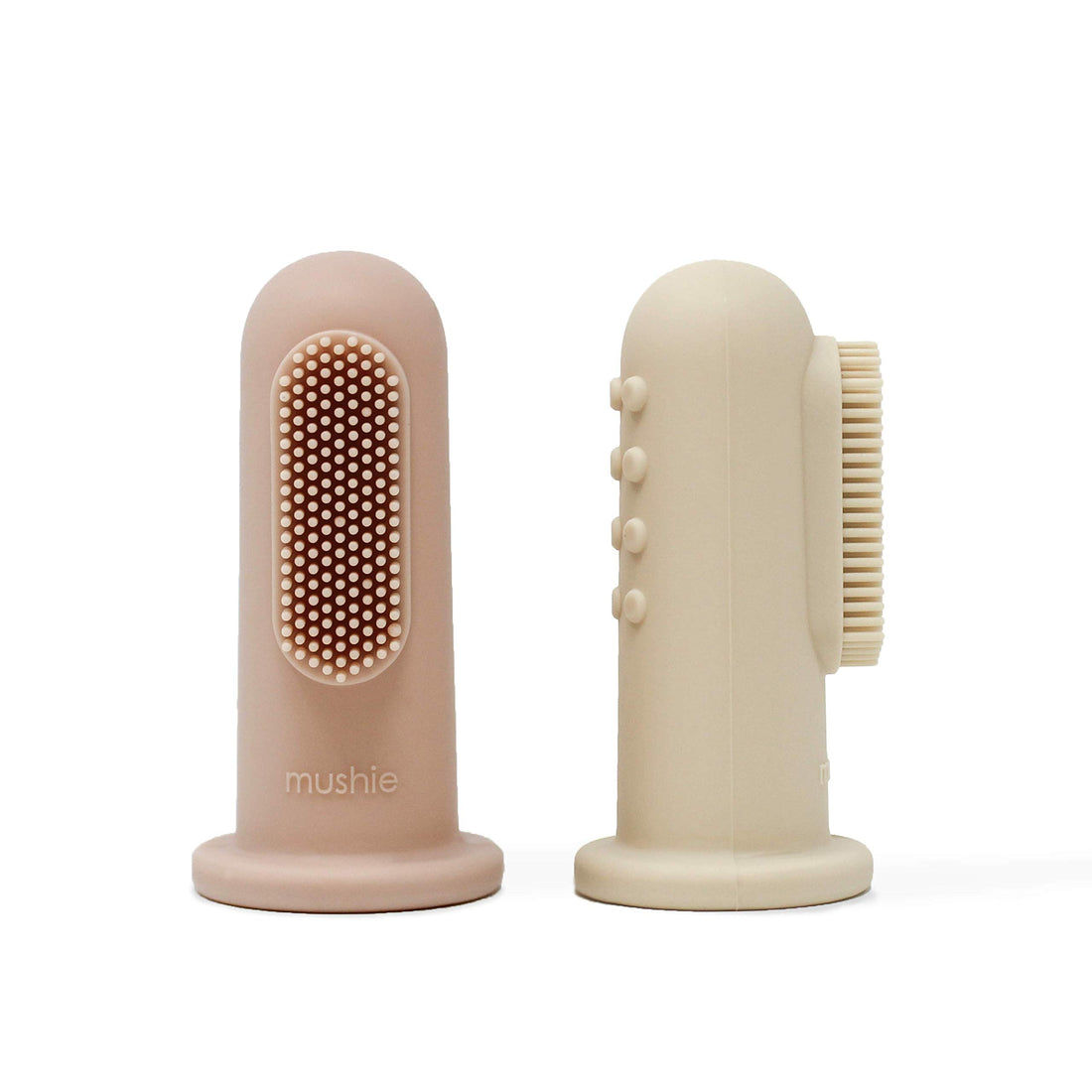 mushie Baby Finger Toothbrush (Cambridge Blue/Shifting Sand) 2-Pack