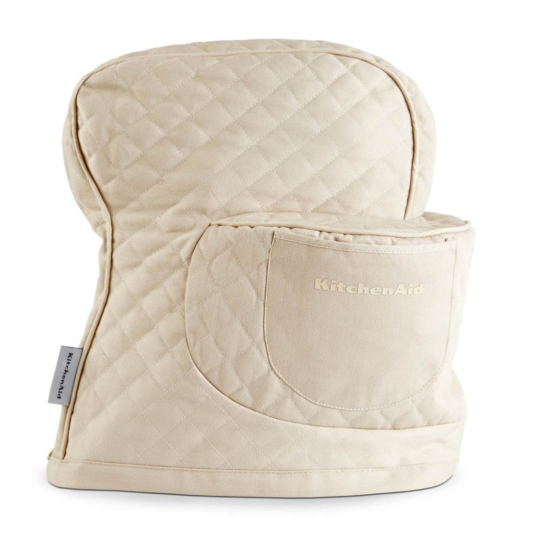 KITCHENAID Fitted Tilt-Head Solid Stand Mixer Cover with Storage Pocket, Quilted 100% Cotton, Milkshake, 14.4&quot;x18&quot;x10&quot;