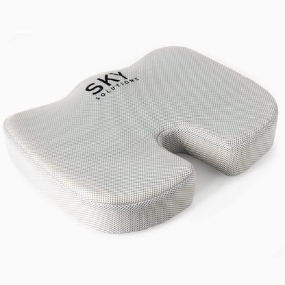 Sky Mat Office Chair Cushion - 17.9 x 14 x 2.75 Seat Pillow for Back Discomfort w/Gel Foam Pad, Mesh Cover, Handle and Portable Bag - Machine Washable Pressure Relief Cushions