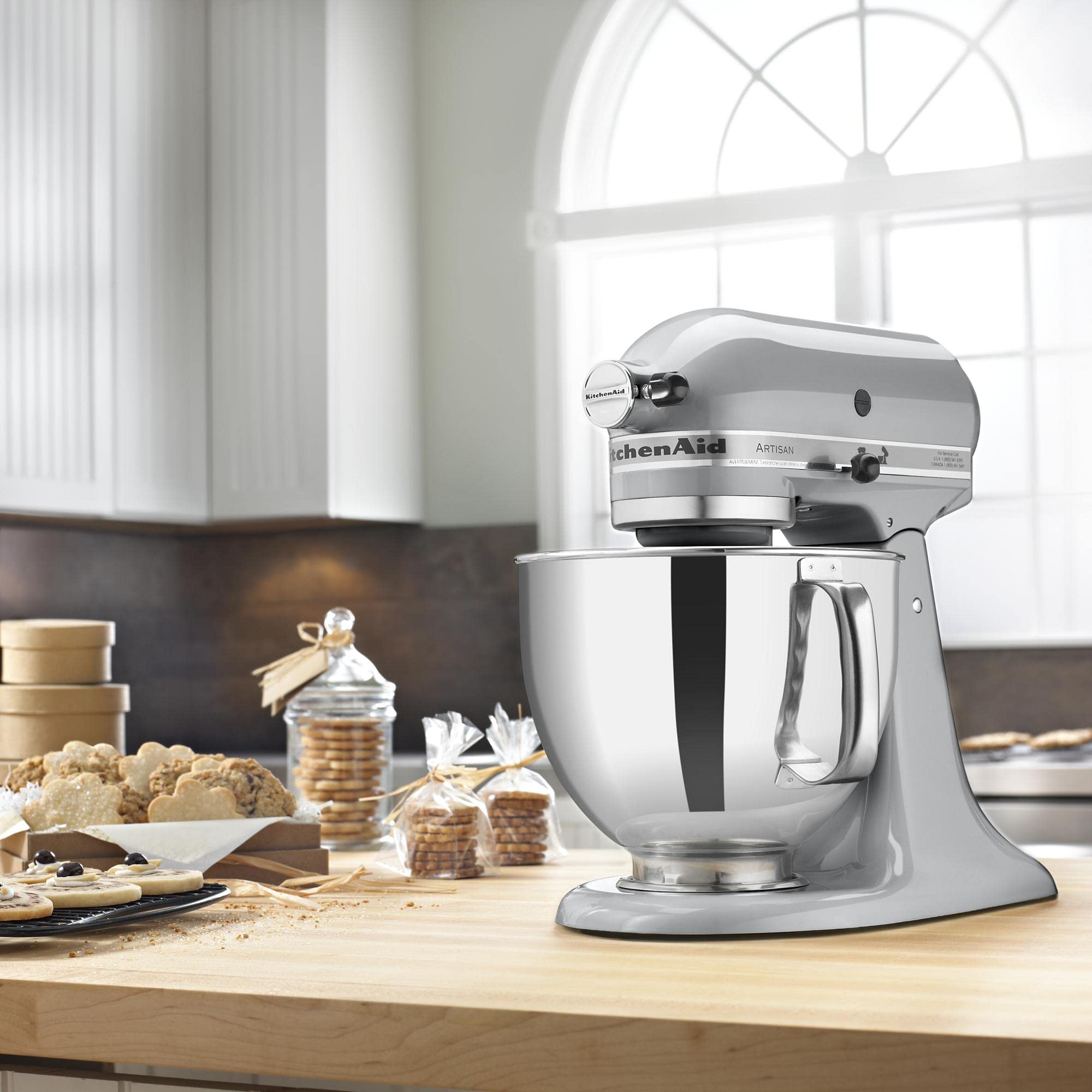 KitchenAid Artisan Series 5-Quart Tilt-Head Stand Mixer, Almond Cream, KSM150PSAC