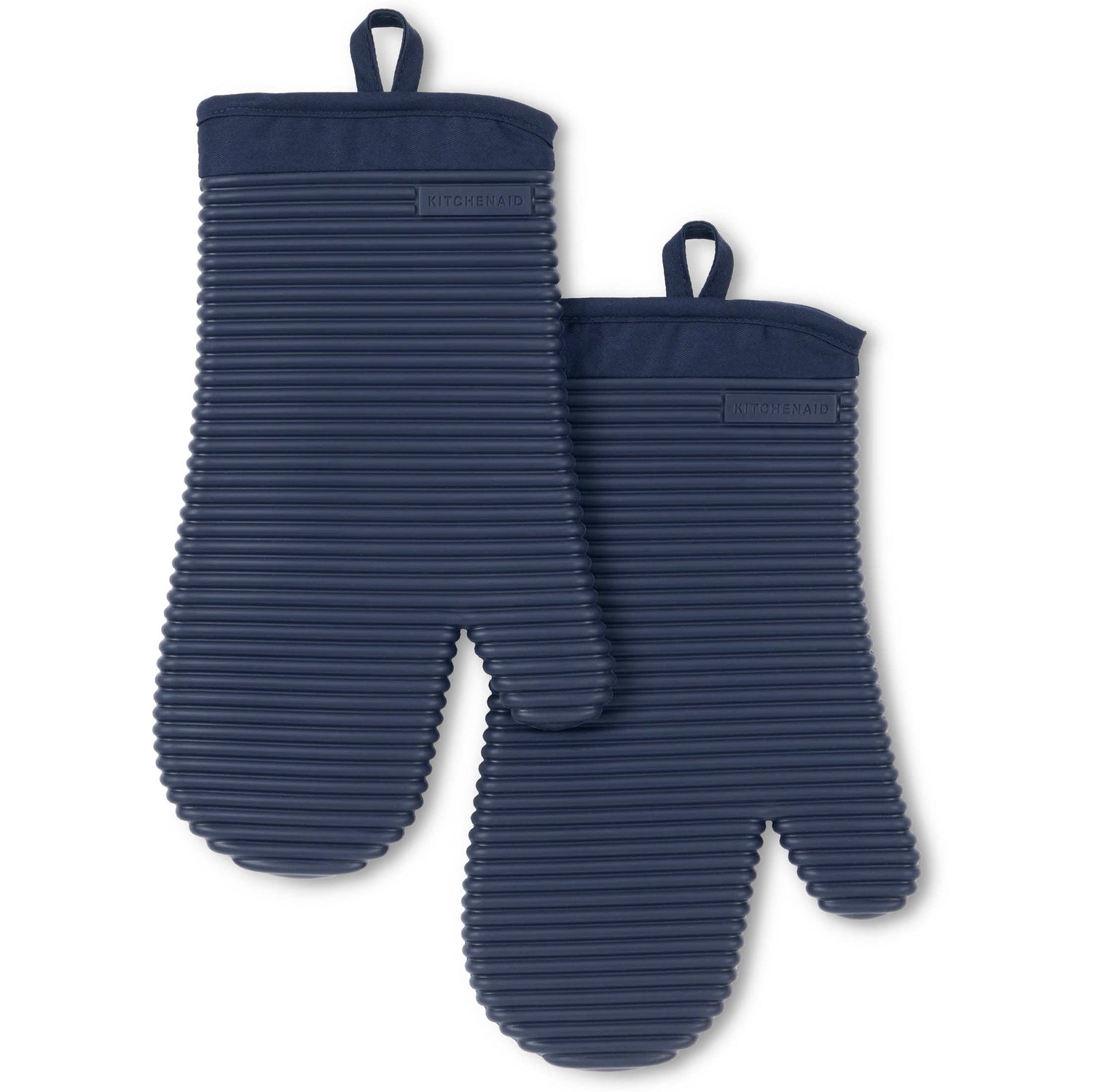 KitchenAid Ribbed Soft Silicone Oven Mitt Set, 7&quot;x13&quot;, Milkshake 2 Count