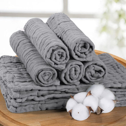 Yoofoss Muslin Burp Cloths for Baby 10 Pack 100% Cotton Baby Washcloths for Boys Girls Large 20&