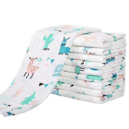 Yoofoss Muslin Burp Cloths for Baby 10 Pack 100% Cotton Baby Washcloths for Boys Girls Large 20&