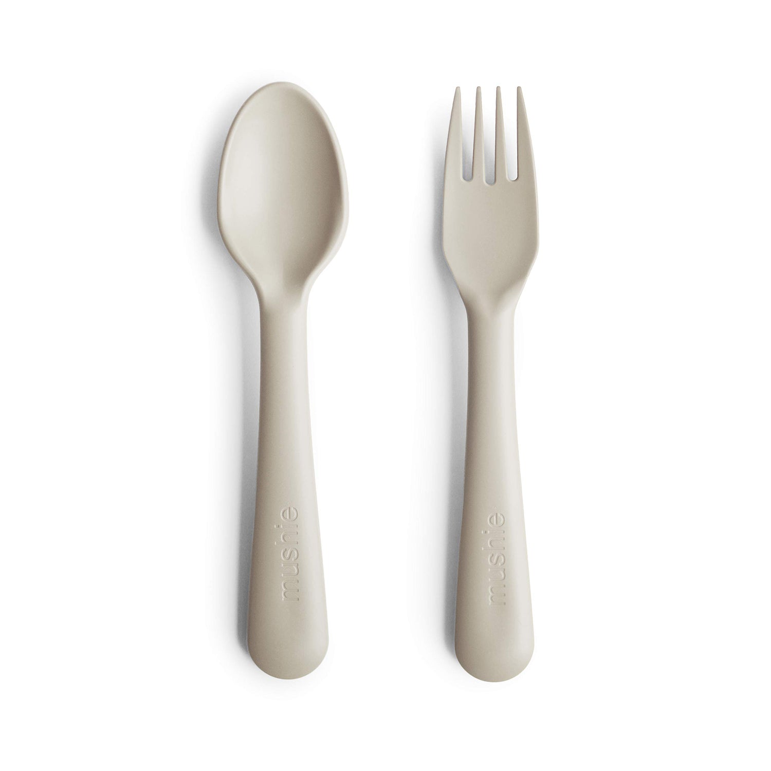 mushie Flatware Fork and Spoon Set for Kids | Made in Denmark (Sage)