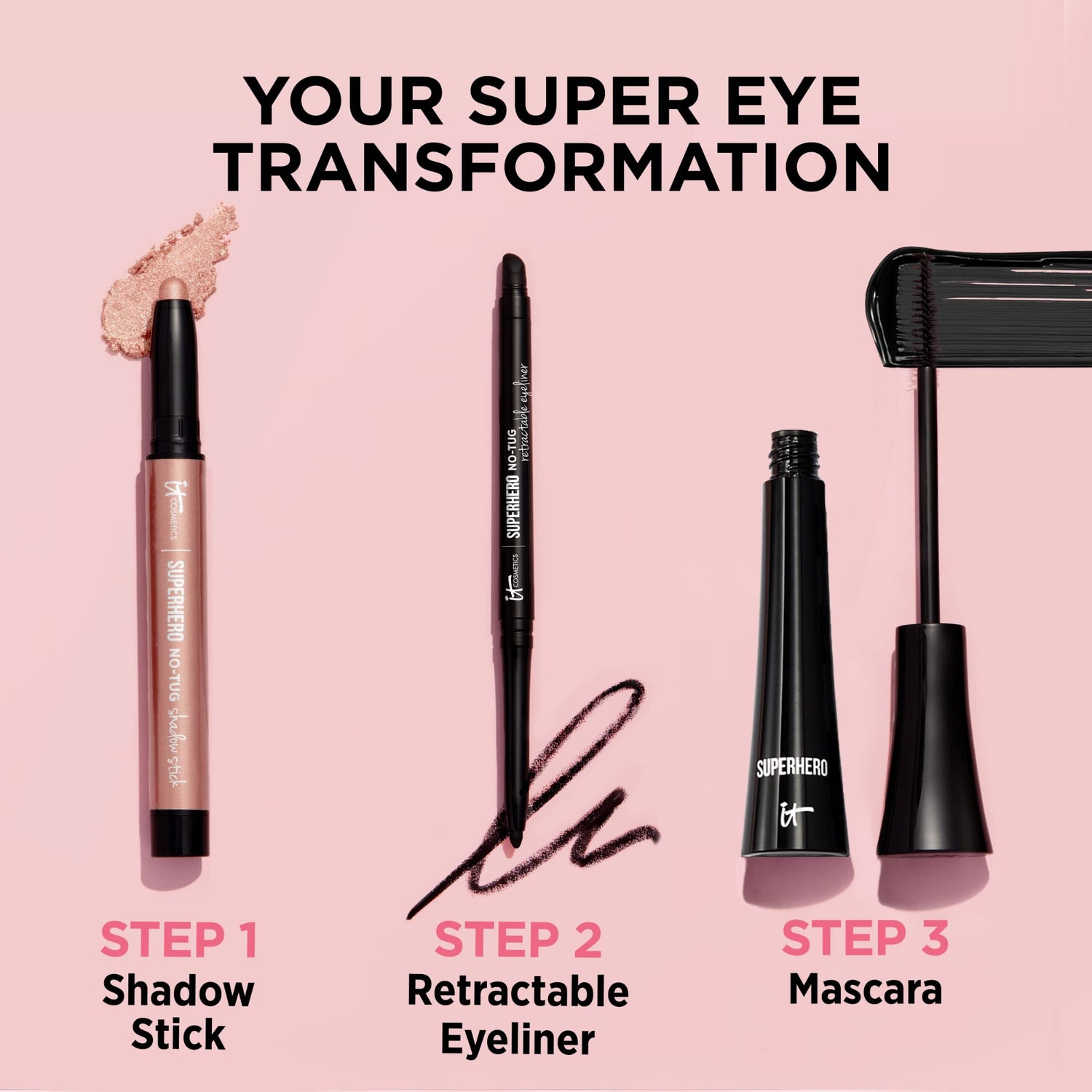 IT Cosmetics Superhero No-Tug Retractable Eyeliner - All-Day Wear, Waterproof Formula Won’t Smudge - With Avocado Oil, Chamomile Extract, Vitamin E &amp; Carnauba Wax - 0.008 oz